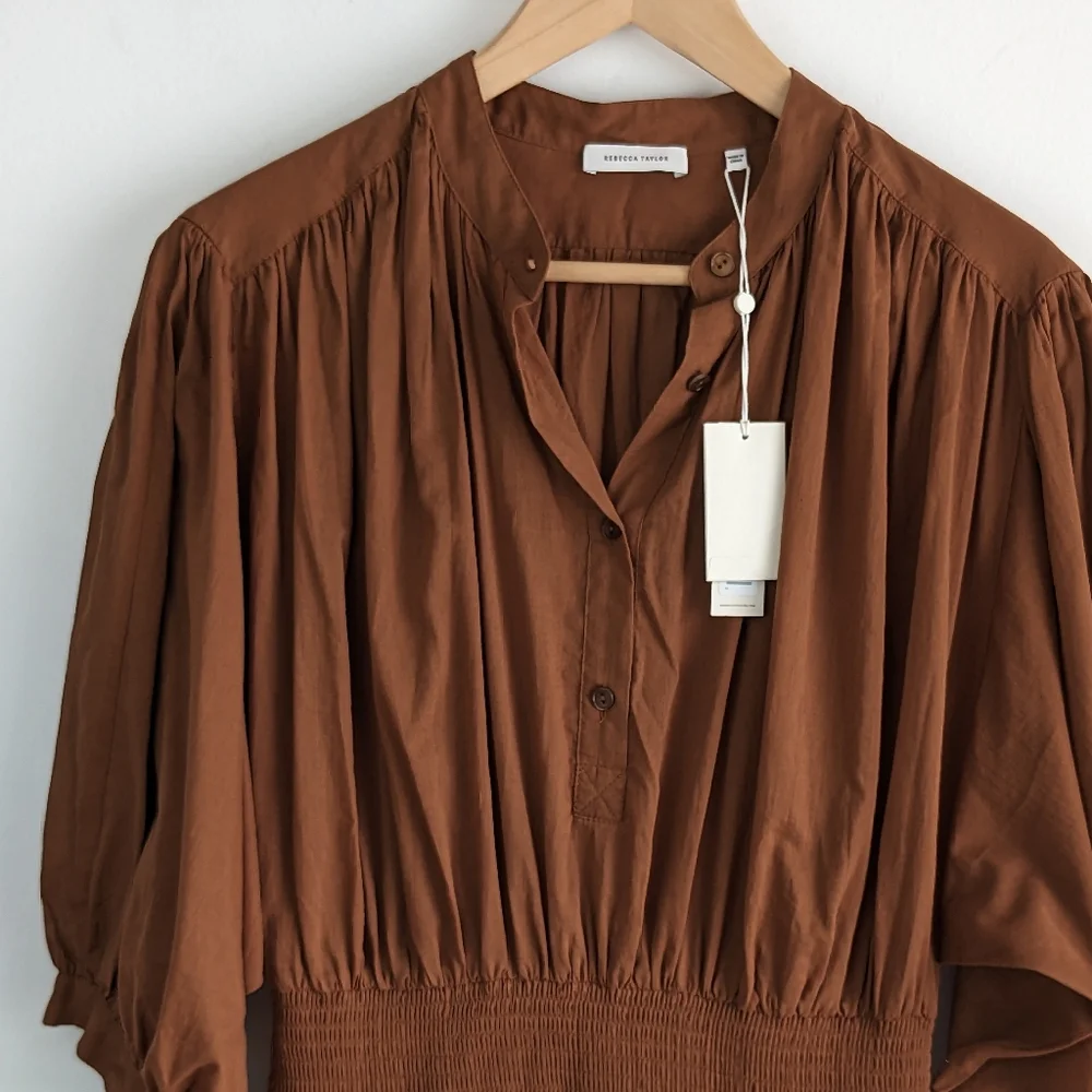 Rebecca Taylor • Voile Mini Shirt Dress - Picture 4 of 12